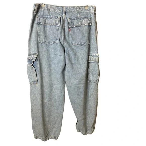Levi’s 94 Baggy Cargo Jeans | Light Wash Denim | Wide Leg | Size 32 - Picture 4 of 8